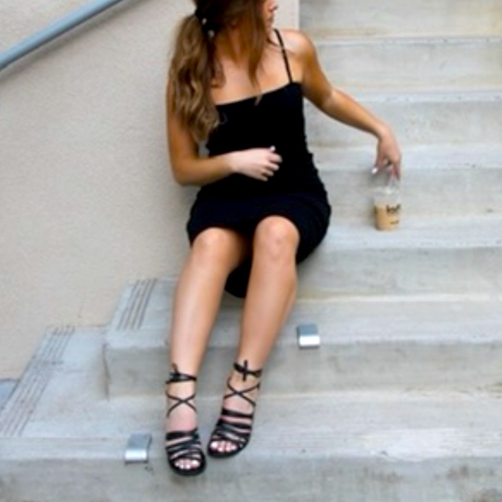 Black tank top midi dress